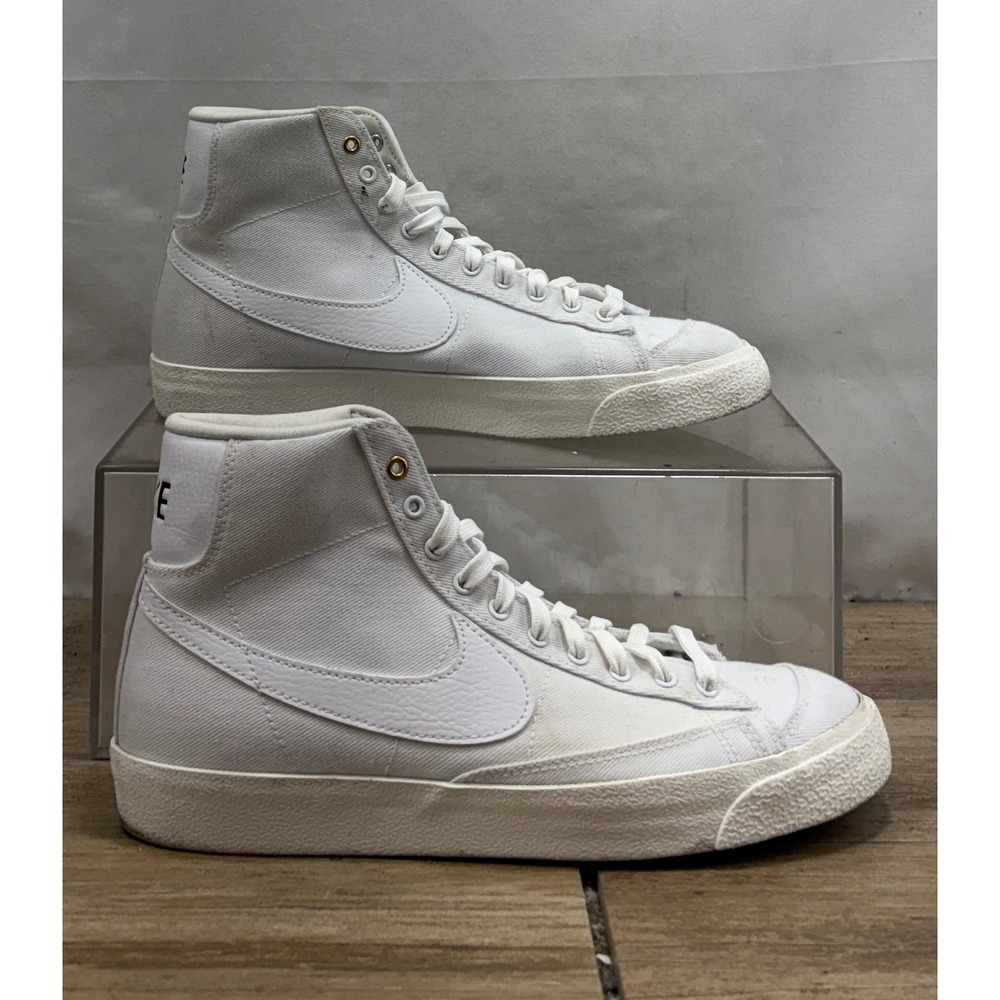 Nike Blazer Mid 77 Canvas White Casual High Top Sneakers Shoes‎ US Women 9